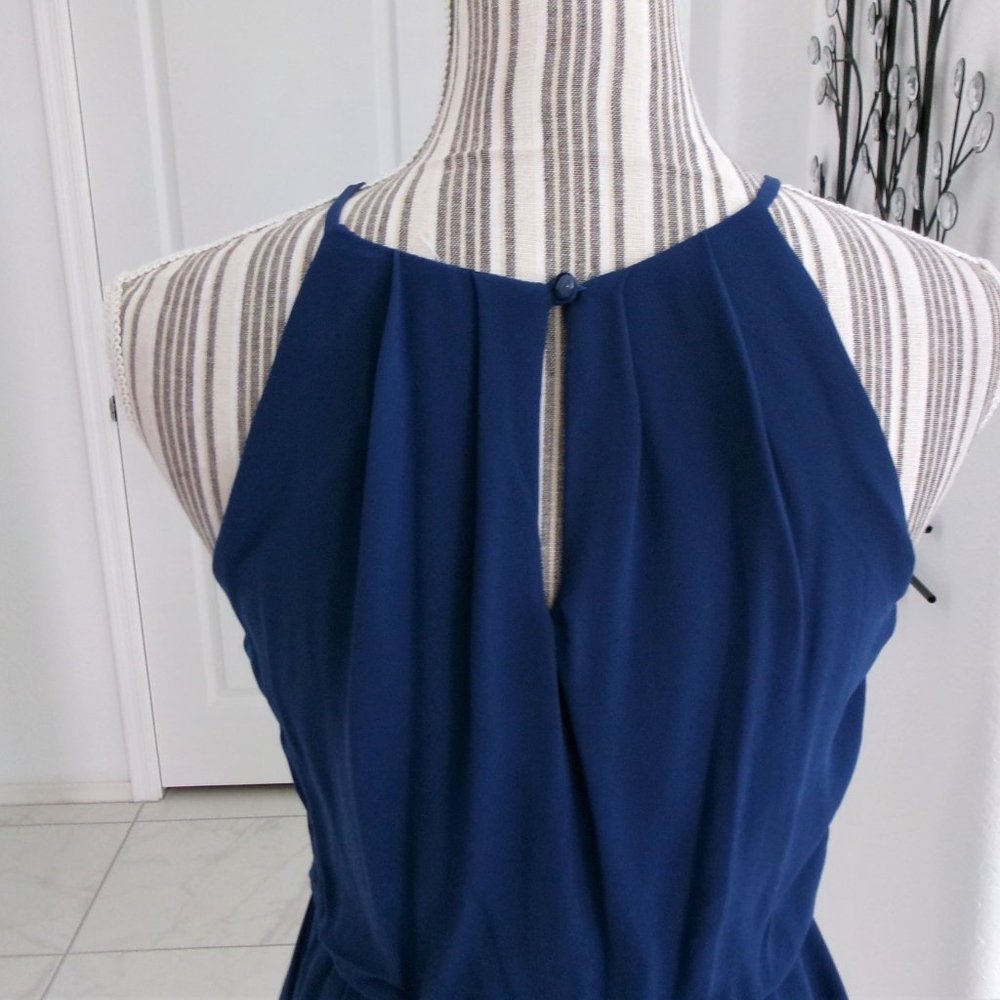 Lush Dark Blue Sleeveless Chiffon Flowy Dress Above Knee XS - Picture 7 of 14